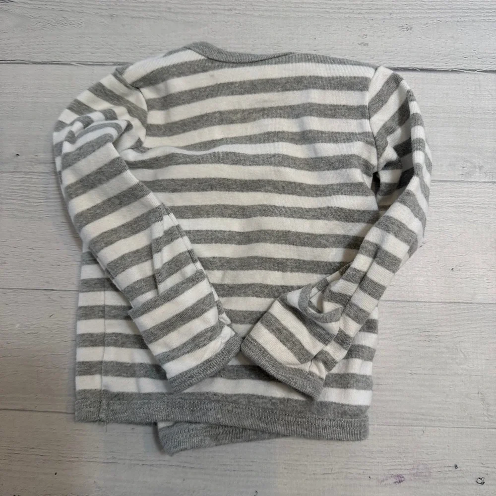 Primary baby grey and white kimono top‎ with grey pants 3/6 months